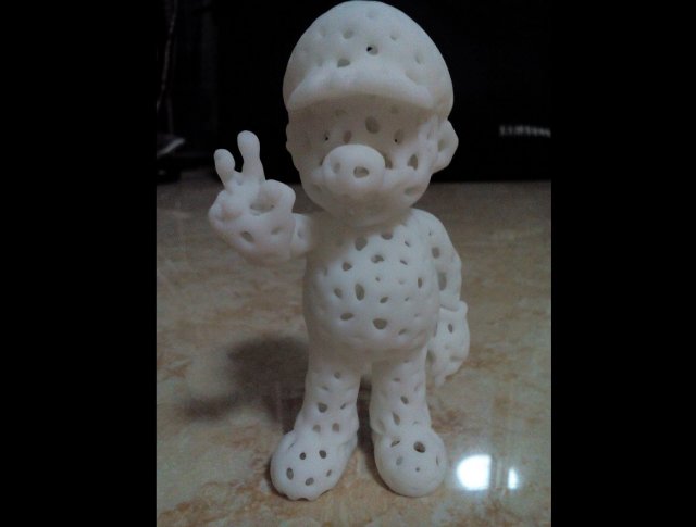 mario in voronoi shape 3D Baskı Modeli .c4d .max .obj .3ds .fbx .stl .blend 