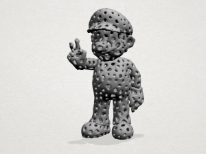 mario in voronoi shape 3D Baskı Modeli