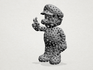 mario in voronoi shape 3D Baskı Modeli