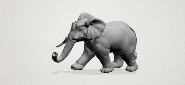 elephant 01 3D Принт Модель .c4d .max .obj .3ds .fbx .stl .blend 