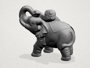 elephant 02 Model Cetak 3D