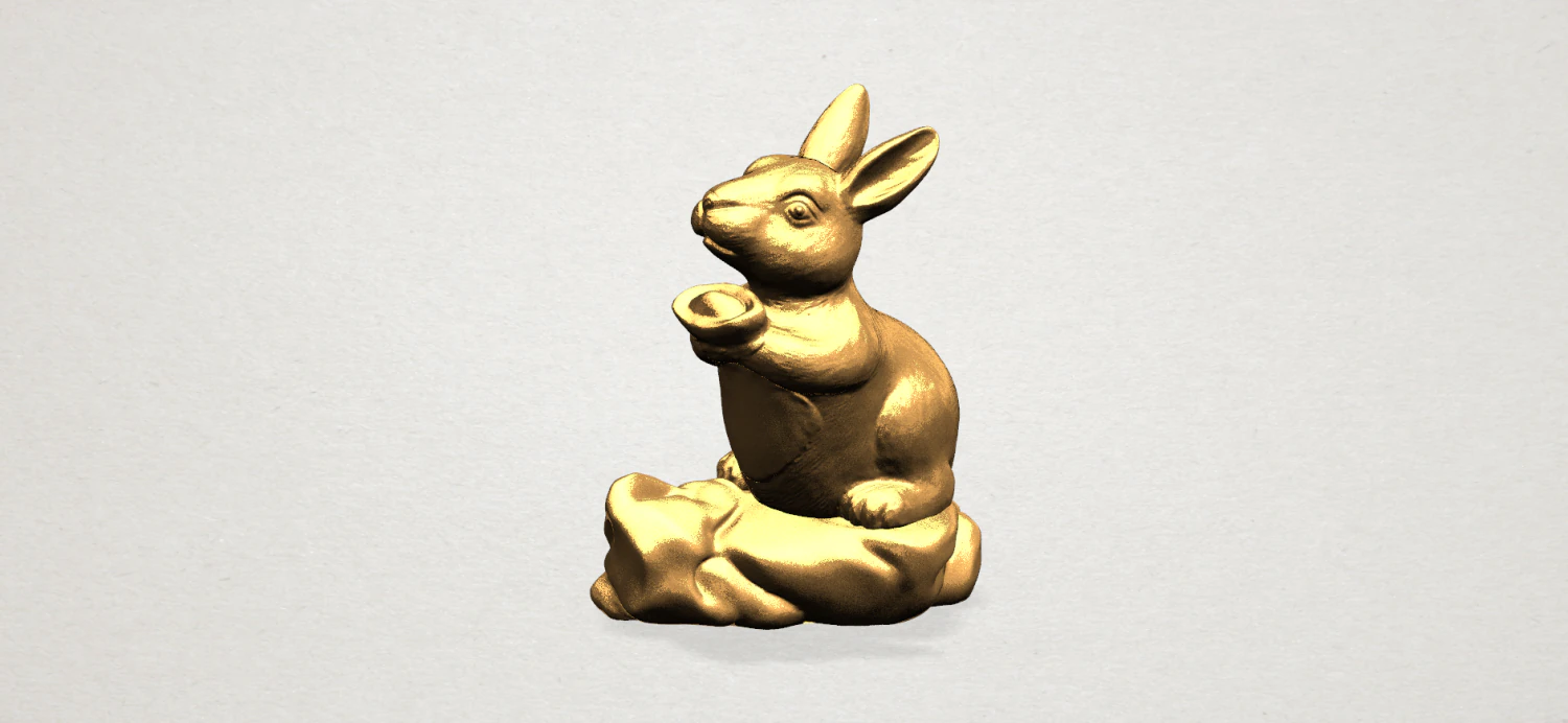 chinese horoscope of rabbit 3D Print Model .c4d .max .obj .3ds .fbx .stl .blend 