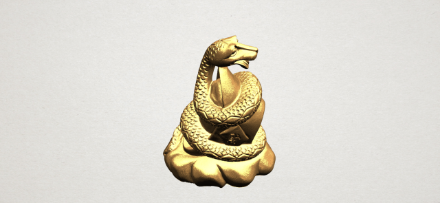 chinese horoscope of snake 3Dプリントモデル .c4d .max .obj .3ds .fbx .stl .blend 