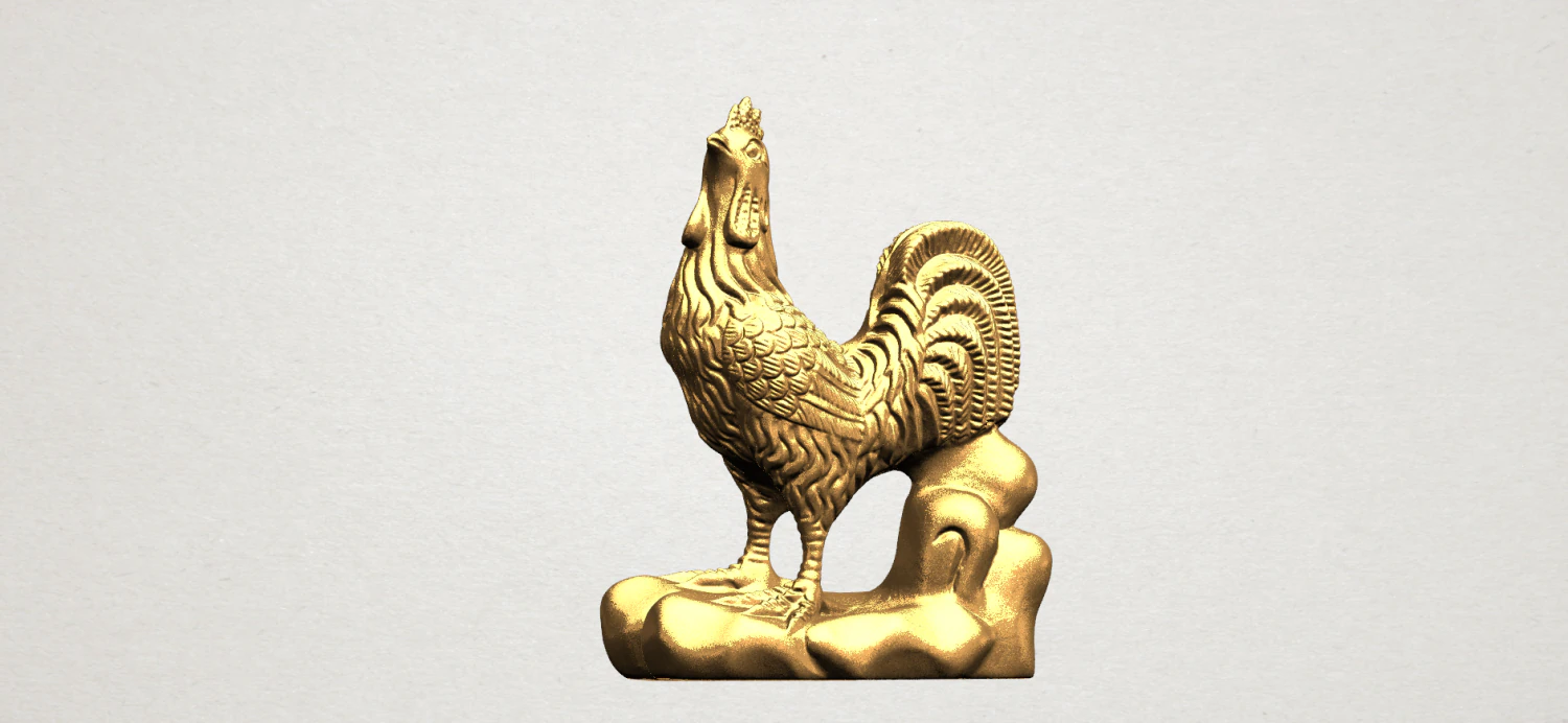 chinese horoscope of rooster 3D Print Model .c4d .max .obj .3ds .fbx .stl .blend 