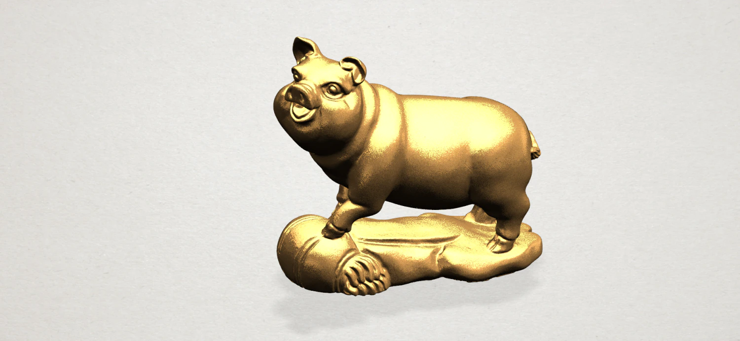 chinese horoscope of pig 3D Print Model .c4d .max .obj .3ds .fbx .stl .blend 