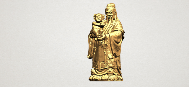 chinese god of fortune - fook xing 3Dプリントモデル .c4d .max .obj .3ds .fbx .stl .blend 