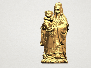 chinese god of fortune - fook xing Modello di stampa 3D