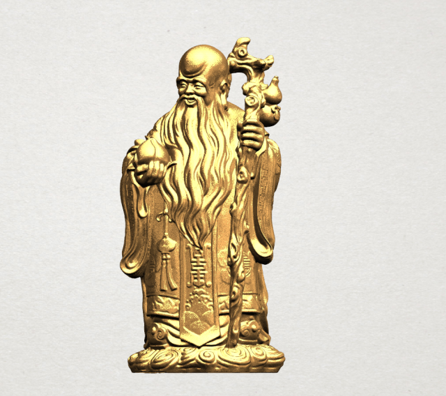 chinese god of longevity - sau xing 3Dプリントモデル .c4d .max .obj .3ds .fbx .stl .blend 
