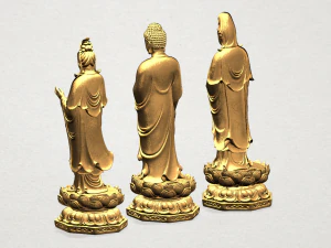 three buddha 3D Print Model
