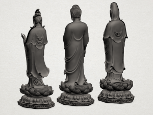 three buddha 3D 프린트 모델