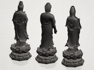 three buddha 3D Print Model
