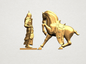 warrior with horse 3D Print Model