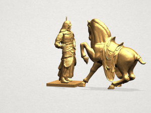 warrior with horse 3D 프린트 모델