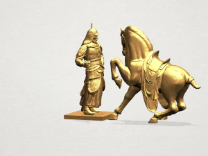 warrior with horse 3D Print Model