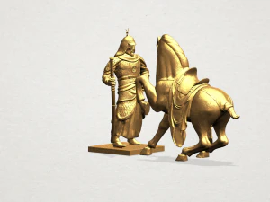 warrior with horse 3D Print Model