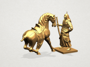 warrior with horse 3D 프린트 모델
