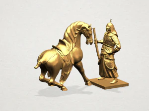 warrior with horse 3D Print Model