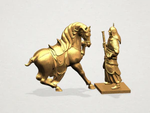 warrior with horse 3D Print Model