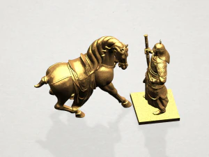 warrior with horse 3D Print Model