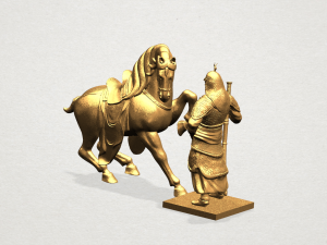 warrior with horse 3D 프린트 모델