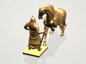 warrior with horse 3D Print Model