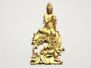 bodhisattva avalokitesvara - dengan ikan Model Cetak 3D