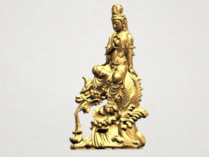 avalokitesvara bodhisattva - with fish 3D Baskı Modeli