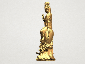 avalokitesvara bodhisattva - with fish 3D Baskı Modeli