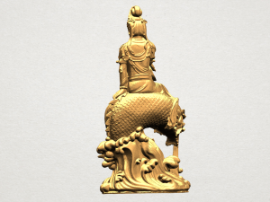 avalokitesvara bodhisattva - with fish 3D Baskı Modeli
