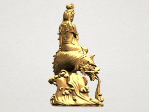avalokitesvara bodhisattva - with fish 3D Baskı Modeli