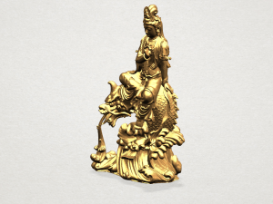 avalokitesvara bodhisattva - with fish 3D Baskı Modeli