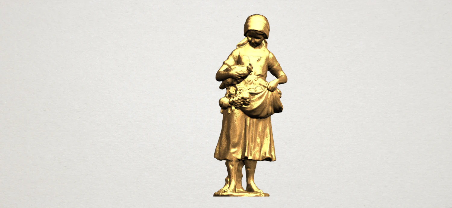 village girl 3D Print Model .c4d .max .obj .3ds .fbx .stl .blend