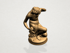 naked girl - bathing01 3D-Druckmodell