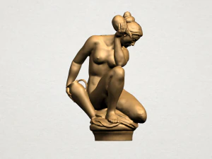 नंगी लड़की - गमले के साथ 3D प्रिंट मॉडल