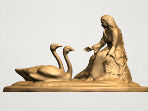 girl with goose 3D 프린트 모델