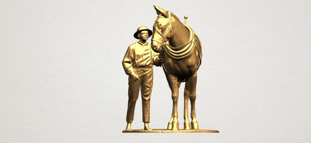 horse with man 01 3D Принт Модель .c4d .max .obj .3ds .fbx .stl .blend 