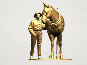 horse with man 01 3D Print Model