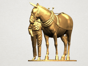 horse with man 01 3D Принт Модель