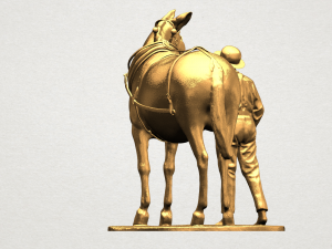 horse with man 01 3D Принт Модель