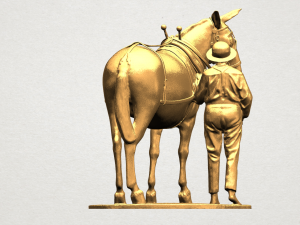 horse with man 01 3D Принт Модель