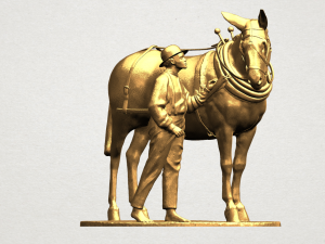 horse with man 01 3D Принт Модель