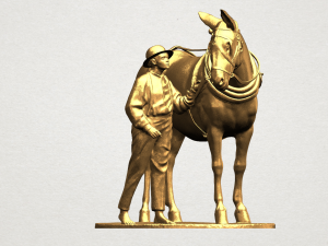 horse with man 01 3D Принт Модель