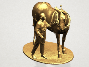 horse with man 01 3D Принт Модель