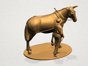 horse with man 01 3D Принт Модель