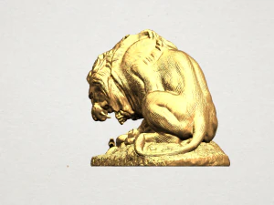 lion 03 with snake 3D Print Model