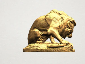 lion 03 with snake 3D Print Model