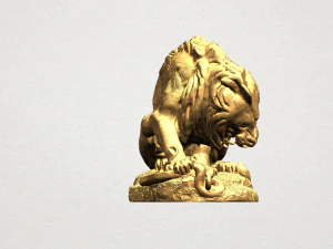 lion 03 with snake 3D Print Model
