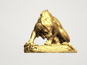 lion 03 with snake Modelo de impresión 3D