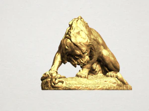 lion 03 with snake 3D Print Model