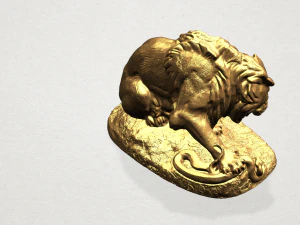 lion 03 with snake 3D Print Model